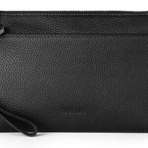 Genuine Leather Wristlet Clutch Wallet Purses with RFID Blocking, Small Crossbod
